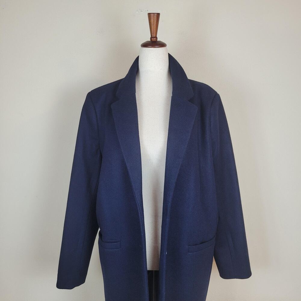 Amazon Essentials Coat Medium Navy Wool Blend Lon… - image 2